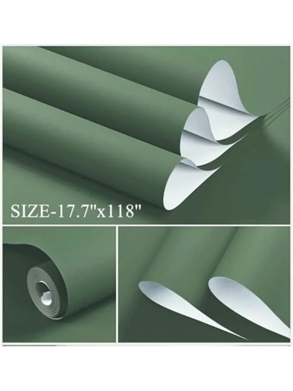 Dark Green Peel Stick Wallpaper Vinyl Contact Paper Cabinet Countertop Decor